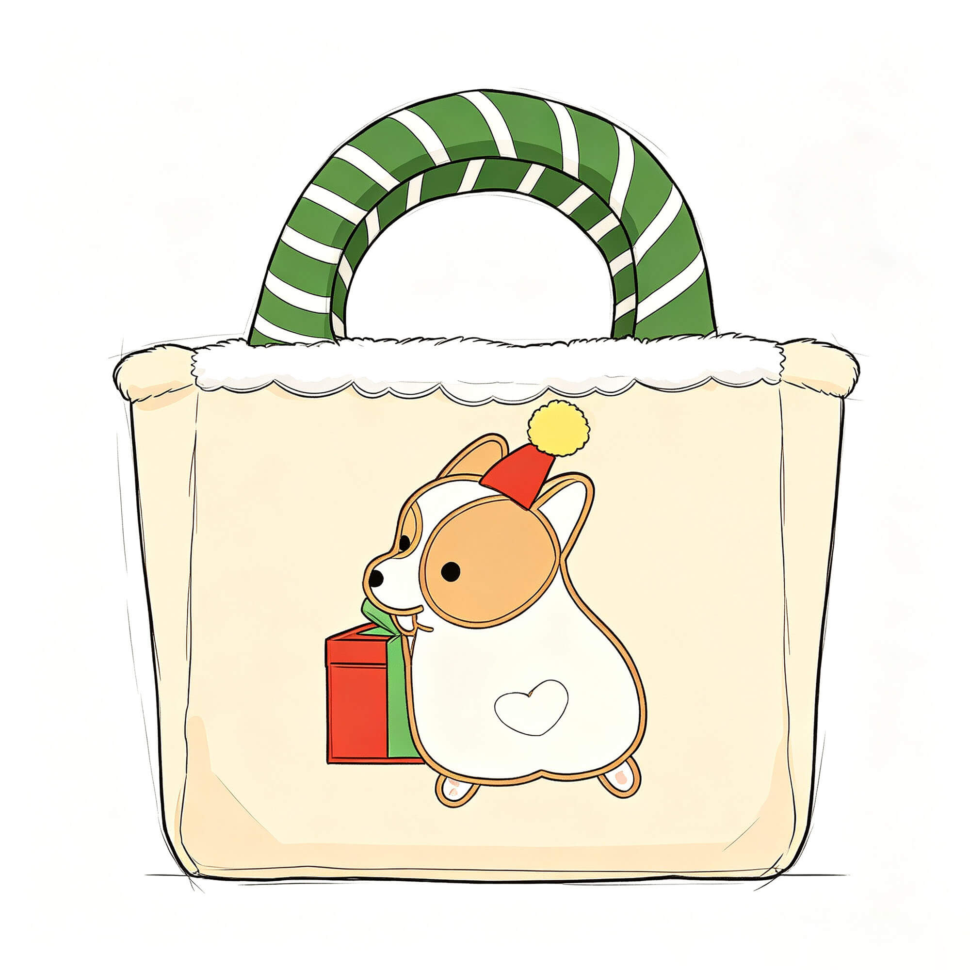 Christmas corgi plush handbag