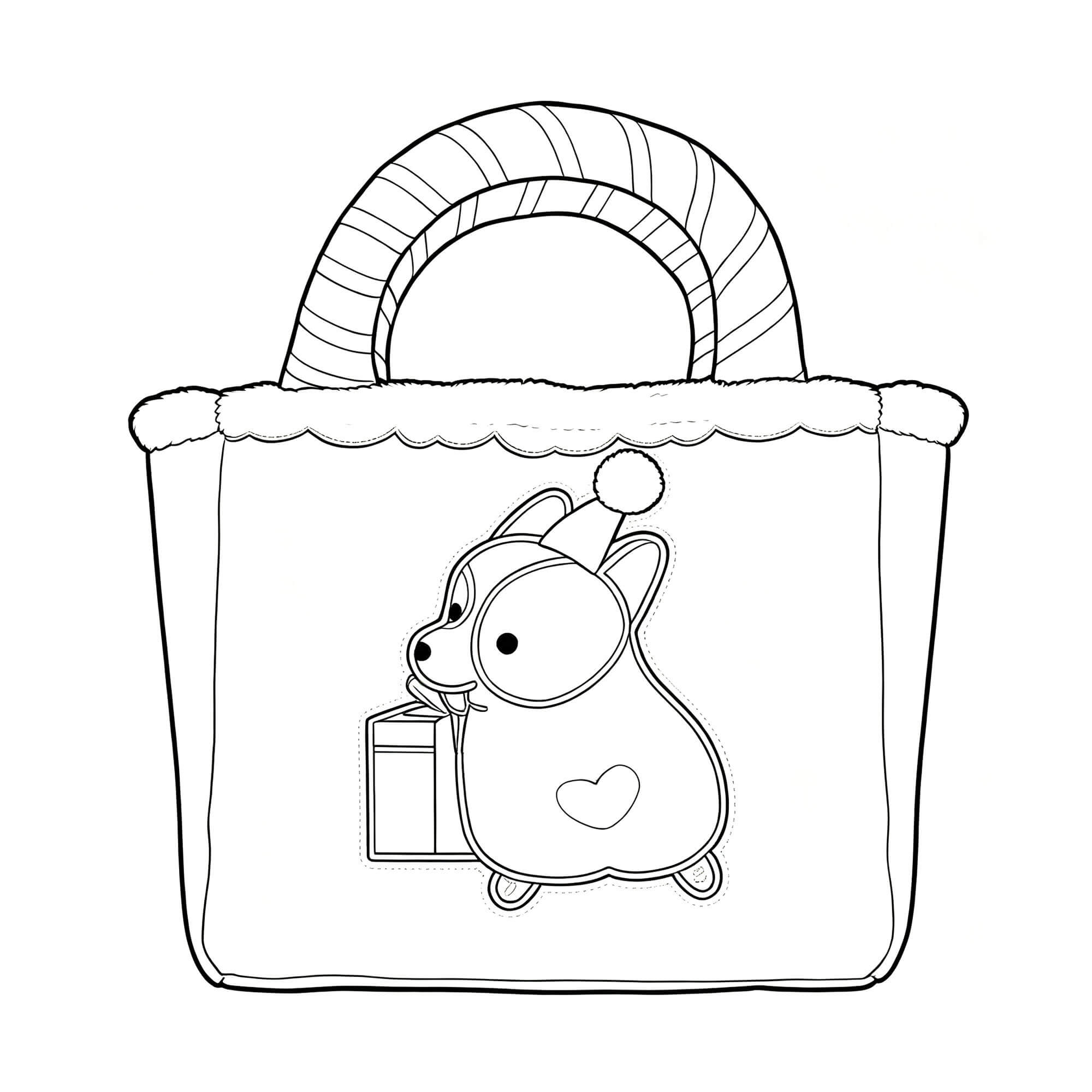 Christmas corgi plush handbag